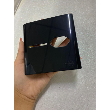 Placa p/ 1 Tomada + Interruptor 4x4 - Novara Preto Brilhante 